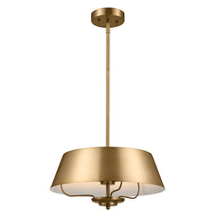 Luella 3/4Lt Duo-Mount Pendant - Black & Brass/Brushed Natural Brass E14