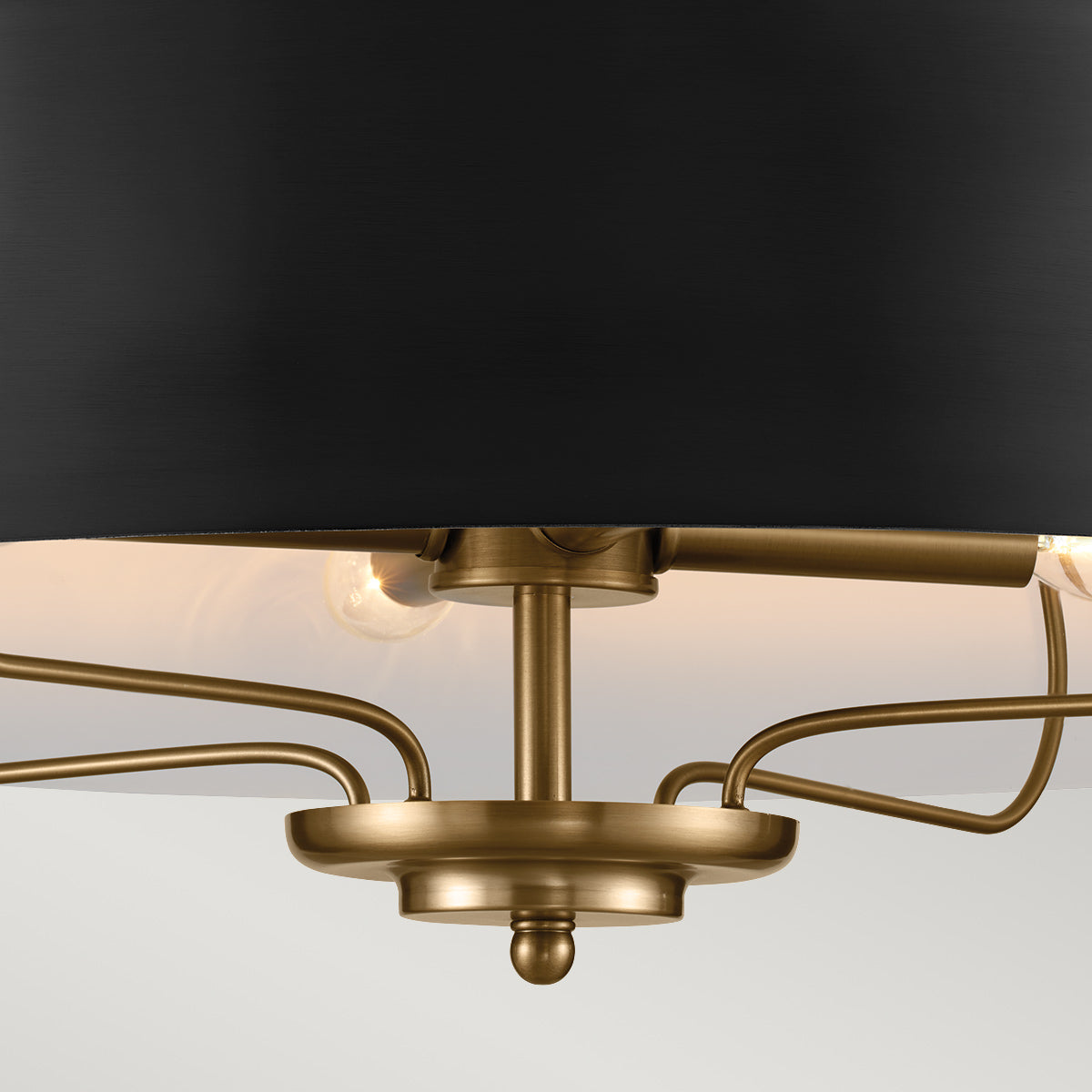 Luella 3/4Lt Duo-Mount Pendant - Black & Brass/Brushed Natural Brass E14