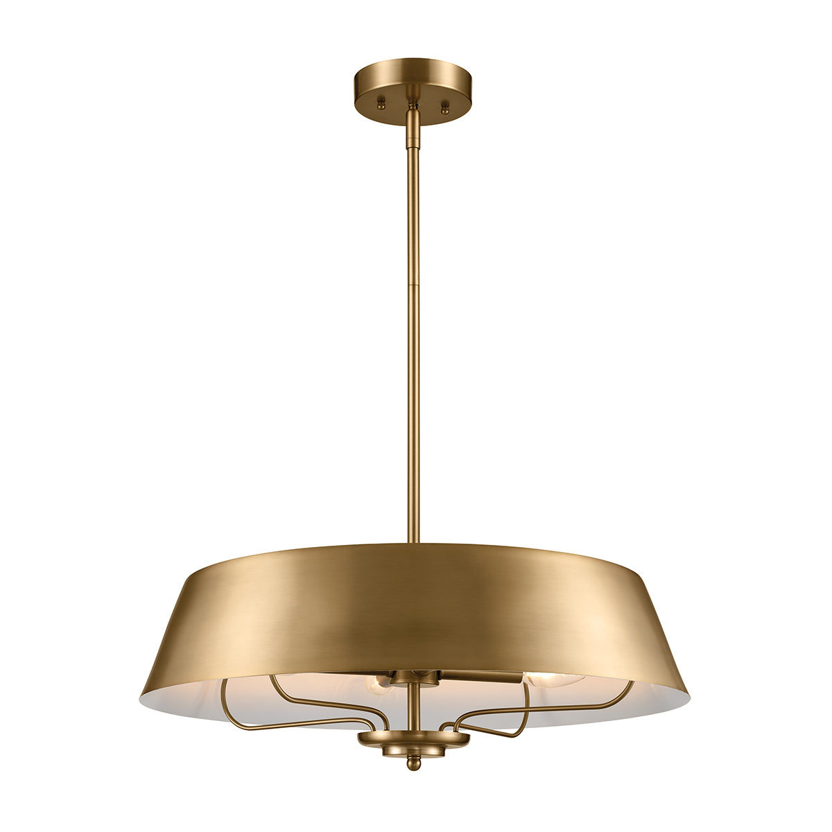 Luella 3/4Lt Duo-Mount Pendant - Black & Brass/Brushed Natural Brass E14