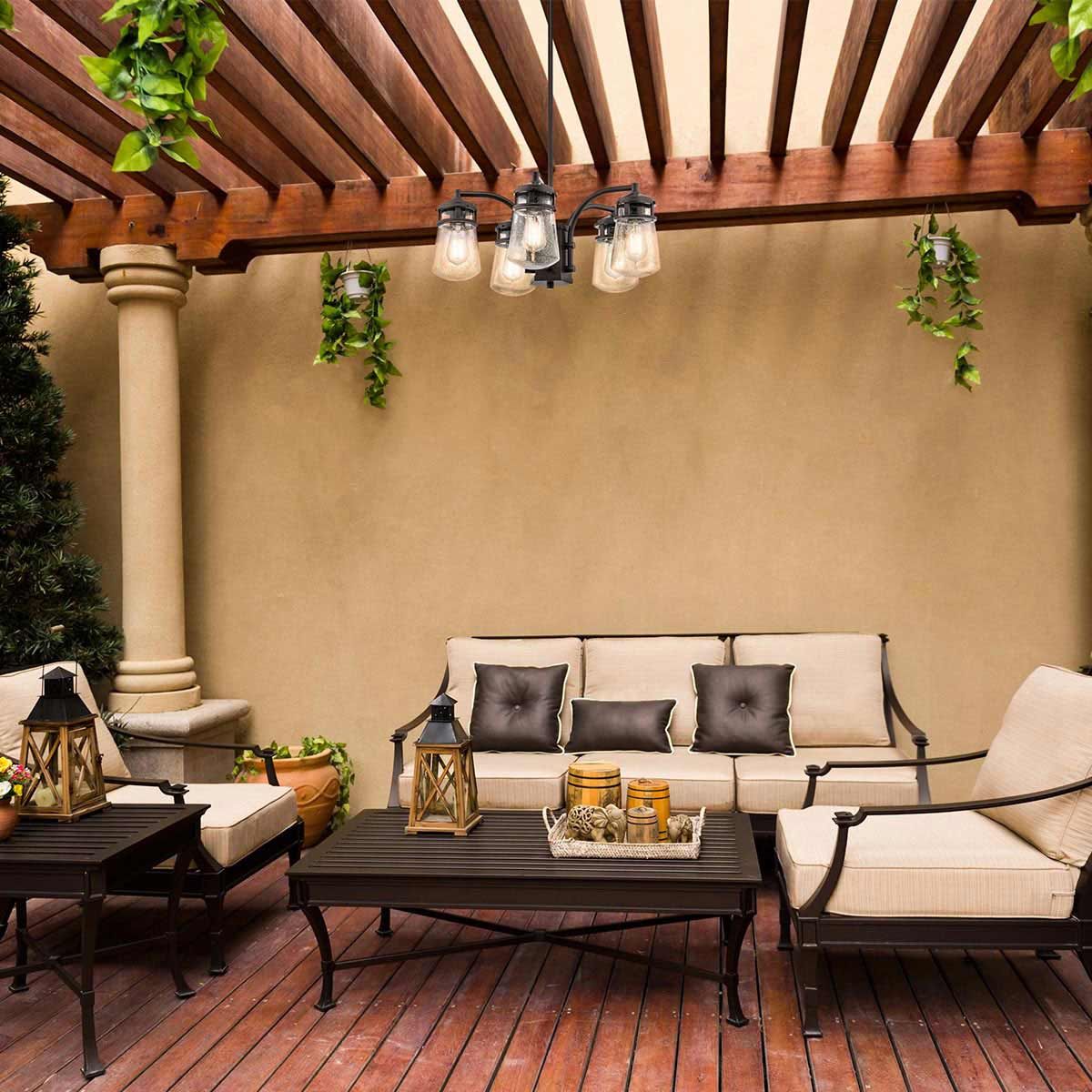 Lyndon 5 Light Outdoor Chandelier - Architectural Bronze IP44 E27