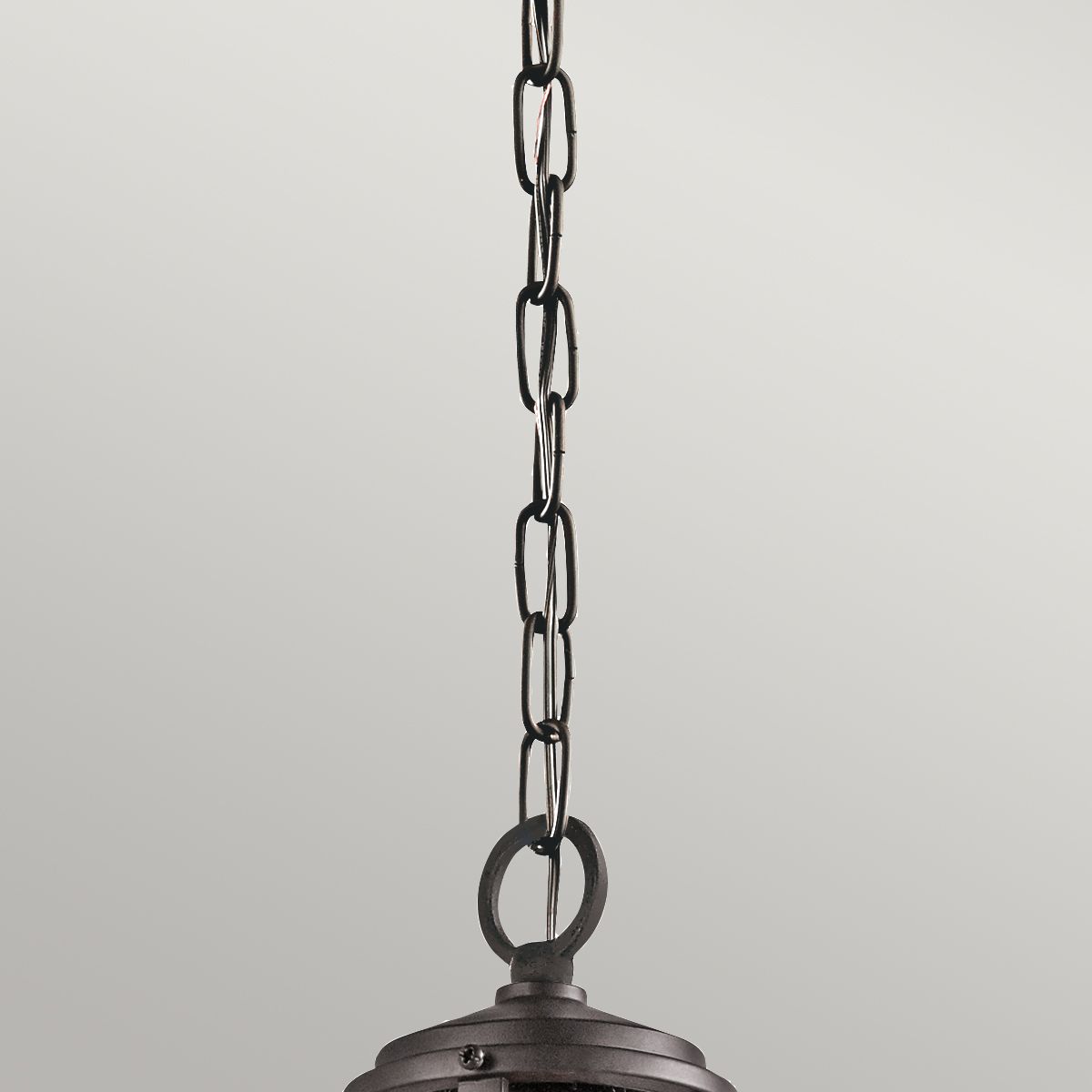 Lyndon 1 Light Small Chain Lantern - Architectural Bronze/Brushed Aluminium IP44 E27