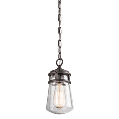 Lyndon 1 Light Small Chain Lantern - Architectural Bronze/Brushed Aluminium IP44 E27