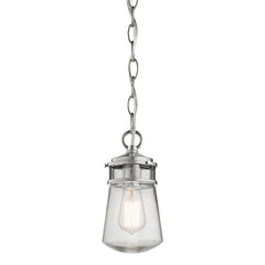 Lyndon 1 Light Small Chain Lantern - Architectural Bronze/Brushed Aluminium IP44 E27