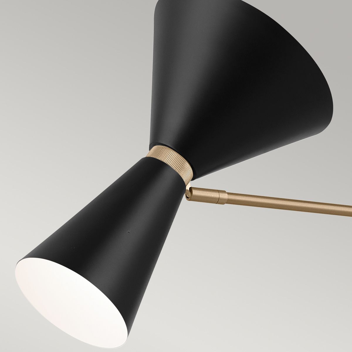 Phix 4 light 2 arm up and down linear Chandelier - Champagne Bronze, Black