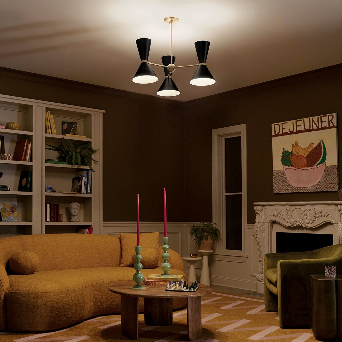 Phix 6/12 Light 3/6 arm up and down Chandelier - Champagne Bronze, Black