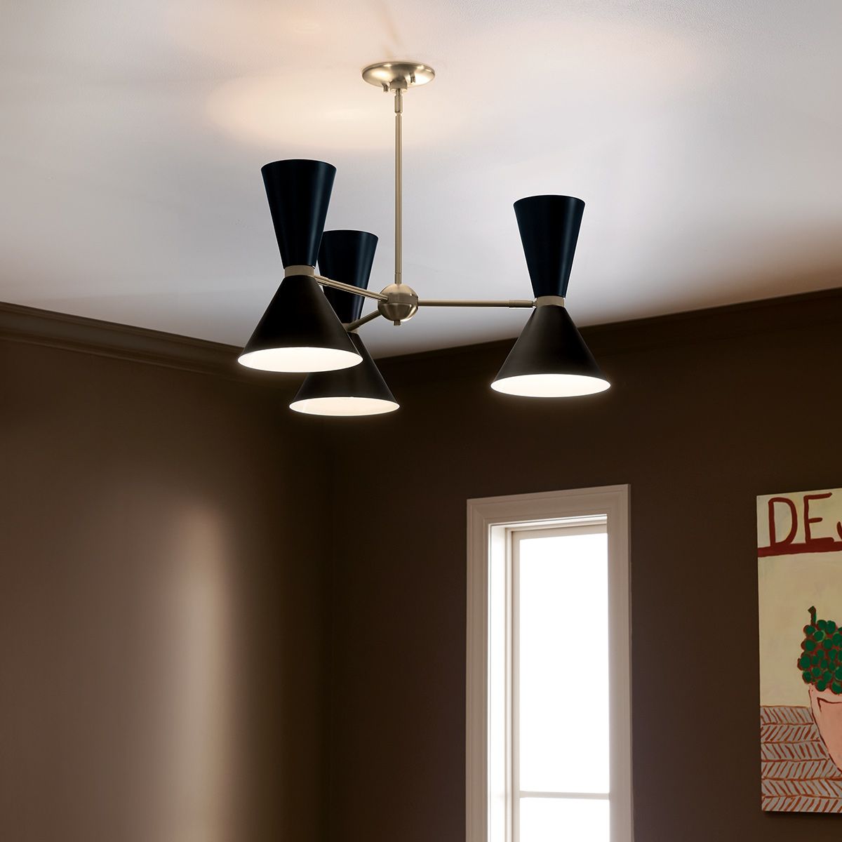 Phix 6/12 Light 3/6 arm up and down Chandelier - Champagne Bronze, Black