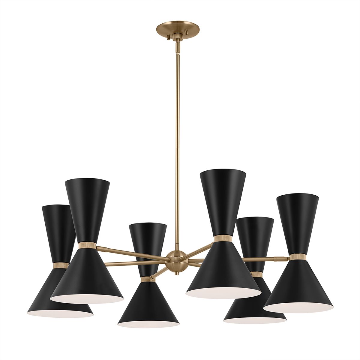 Phix 6/12 Light 3/6 arm up and down Chandelier - Champagne Bronze, Black