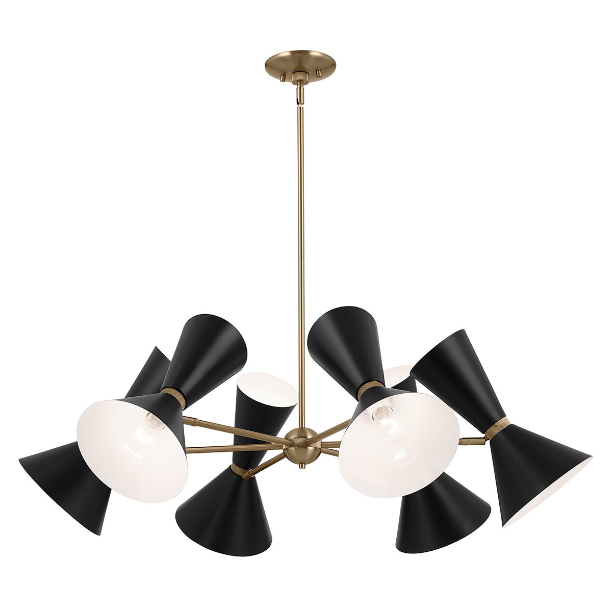 Phix 6/12 Light 3/6 arm up and down Chandelier - Champagne Bronze, Black