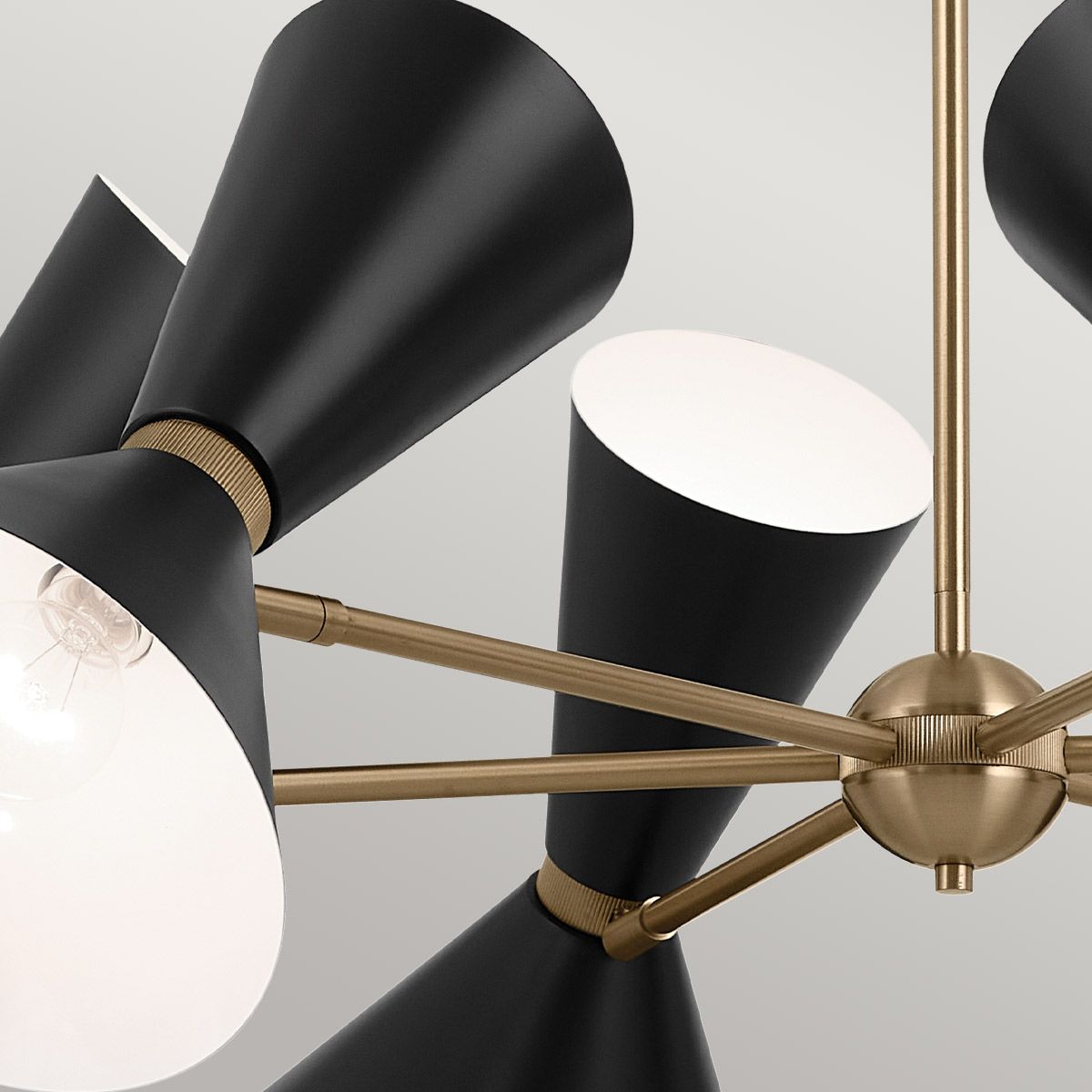 Phix 6/12 Light 3/6 arm up and down Chandelier - Champagne Bronze, Black