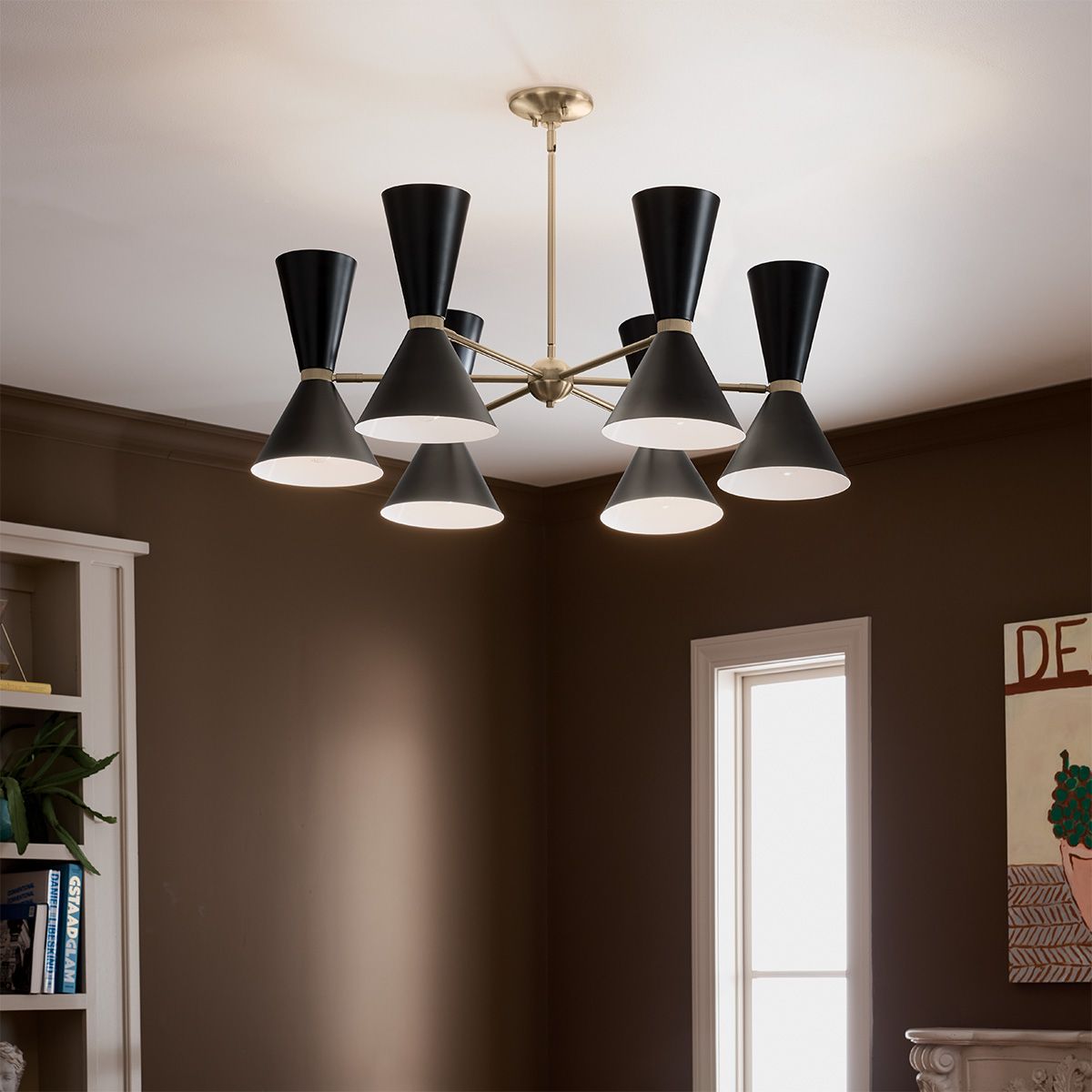 Phix 6/12 Light 3/6 arm up and down Chandelier - Champagne Bronze, Black