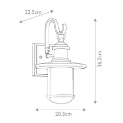 Riverwood Small/Medium/Large/Extra Large Outdoor Lantern - Weathered Zinc E27 IP44