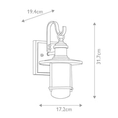 Riverwood Small/Medium/Large/Extra Large Outdoor Lantern - Weathered Zinc E27 IP44