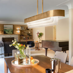 Serene 2 lt LED Chandelier - Natural Brass