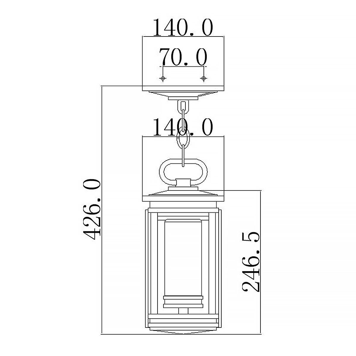 South Hope 1 Light Small Chain Lantern - Rubbed Bronze IP44 E14