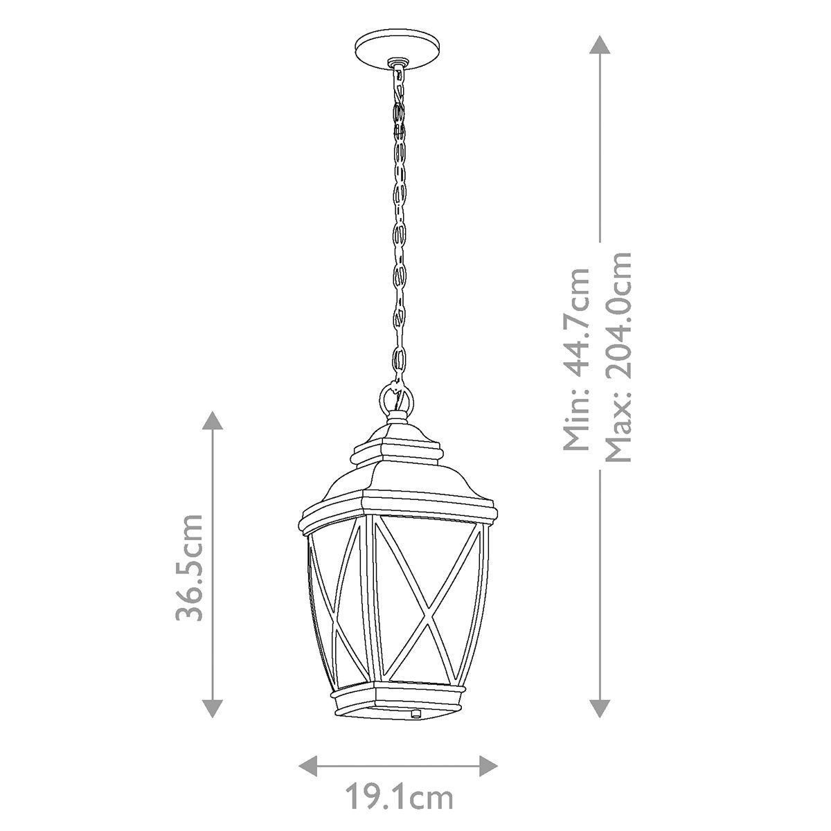 Tangier 1 Light Medium Chain Lantern - Olde Bronze IP44 E27