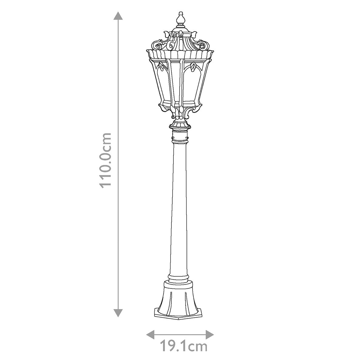 Tournai 1 Light 1/3Lt Pillar - Londonderry IP44 E27