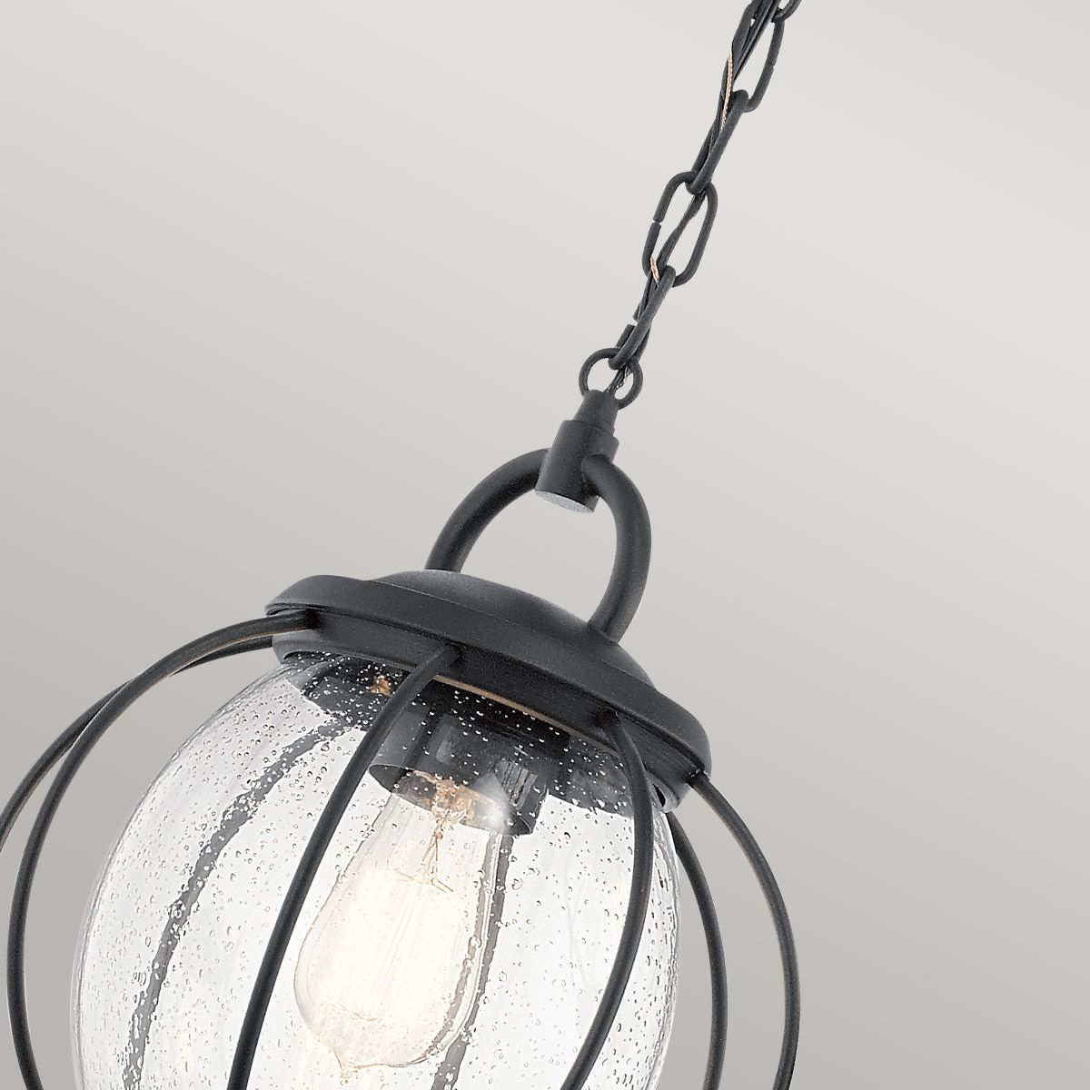Vandalia 1/3Lt Chain Lantern - Textured Black IP44 E27