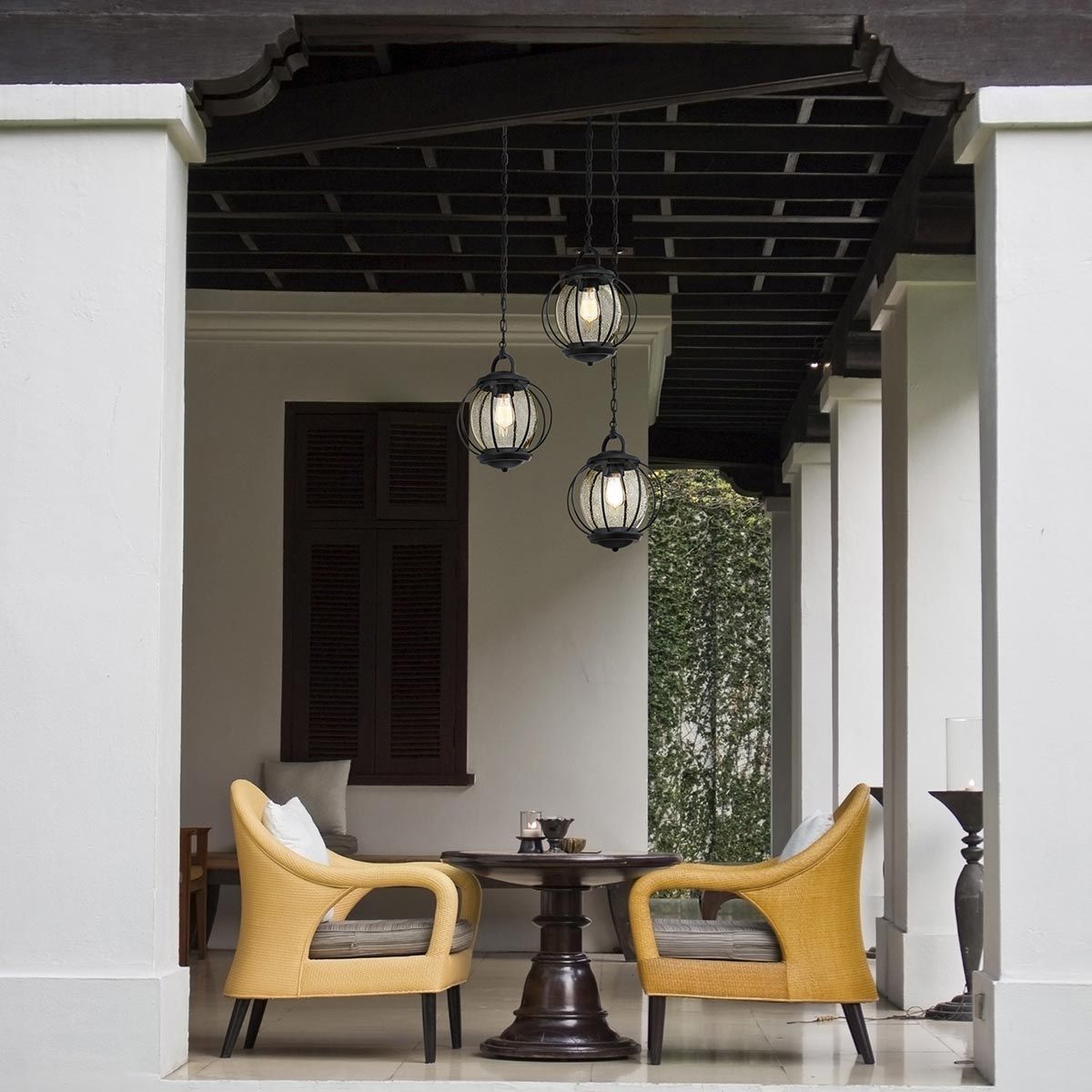 Vandalia 1/3Lt Chain Lantern - Textured Black IP44 E27