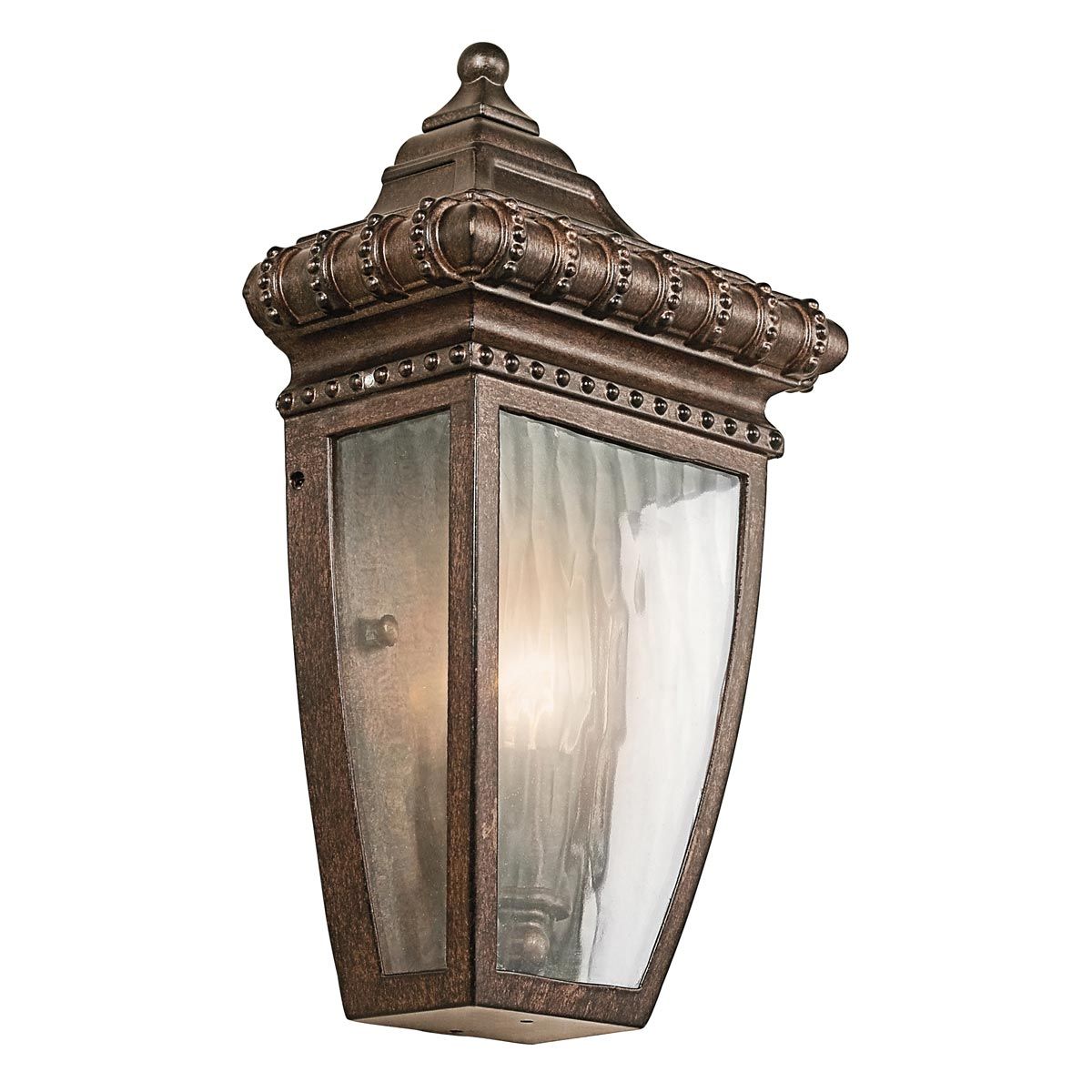 Venetian Rain 1 Light Half Wall Lantern - Brushed Bronze E14 IP44