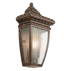Venetian Rain 1 Light Half Wall Lantern - Brushed Bronze E14 IP44