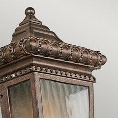 Venetian Rain 1 Light Half Wall Lantern - Brushed Bronze E14 IP44