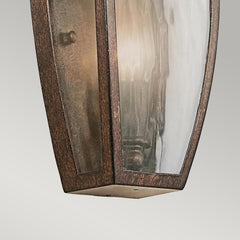 Venetian Rain 1 Light Half Wall Lantern - Brushed Bronze E14 IP44