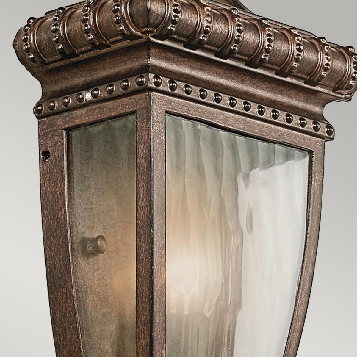 Venetian Rain 1 Light Half Wall Lantern - Brushed Bronze E14 IP44