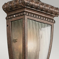 Venetian Rain 1 Light Half Wall Lantern - Brushed Bronze E14 IP44
