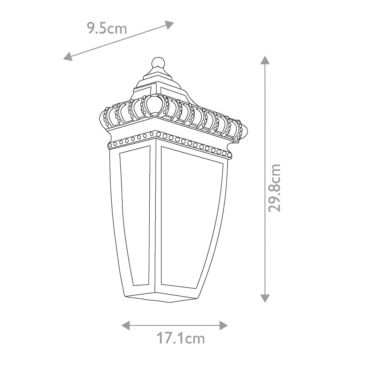 Venetian Rain 1 Light Half Wall Lantern - Brushed Bronze E14 IP44