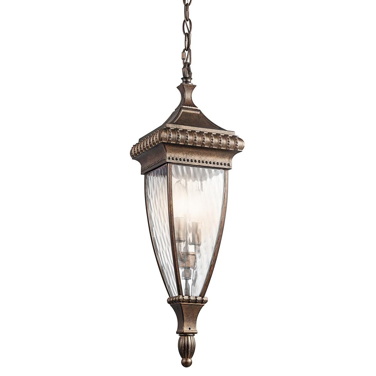 Venetian Rain 2 Light Chain Lantern - Brushed Bronze IP23 E14