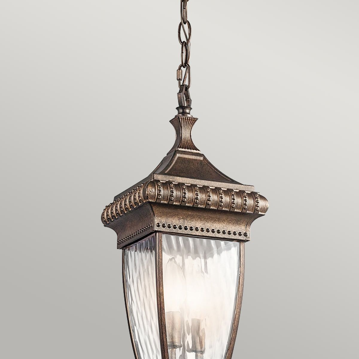 Venetian Rain 2 Light Chain Lantern - Brushed Bronze IP23 E14