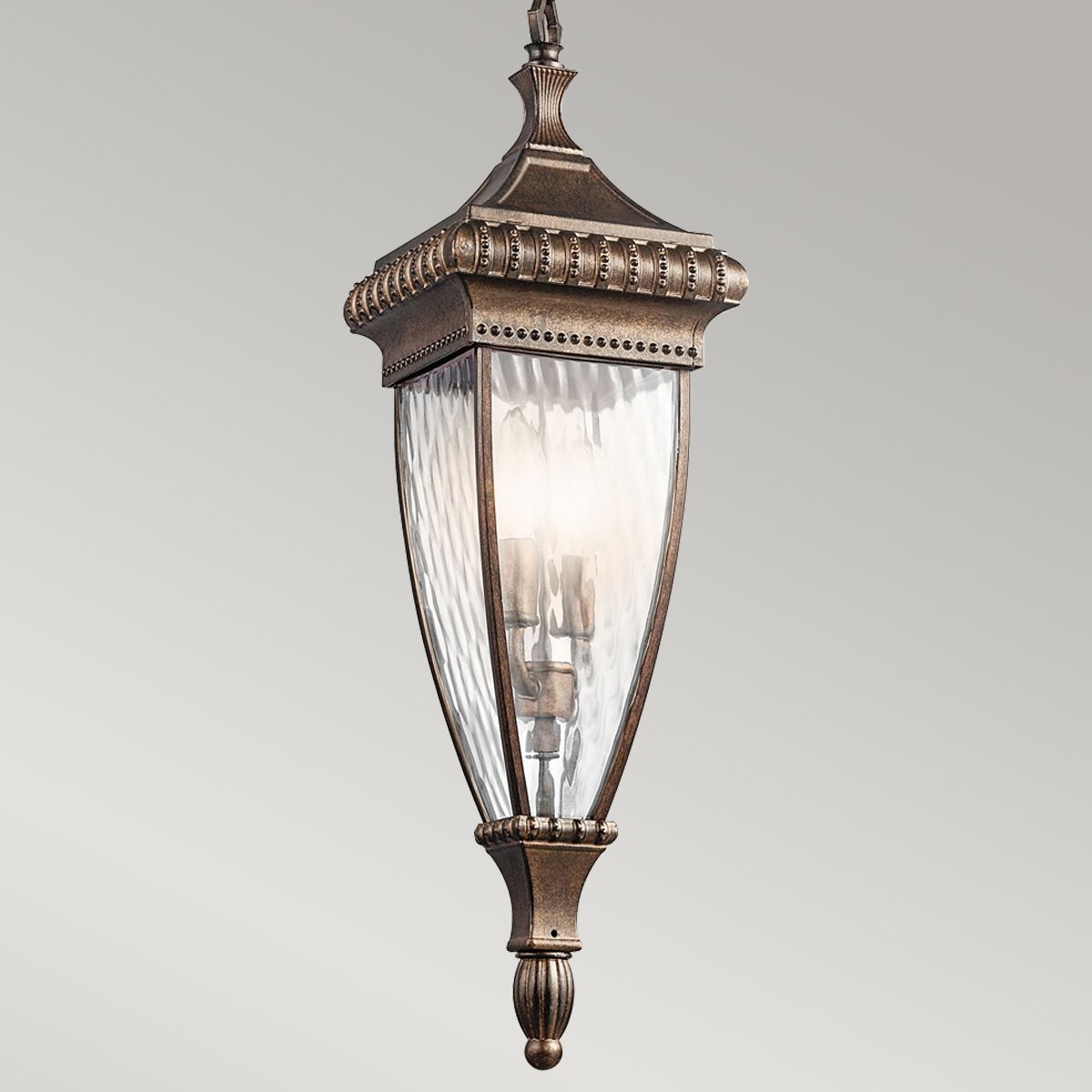 Venetian Rain 2 Light Chain Lantern - Brushed Bronze IP23 E14
