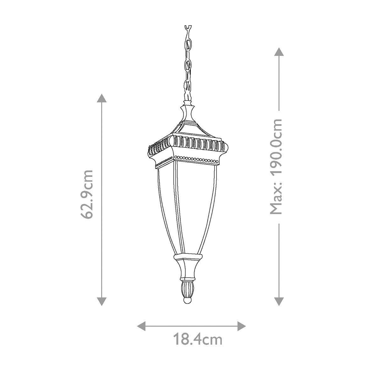 Venetian Rain 2 Light Chain Lantern - Brushed Bronze IP23 E14