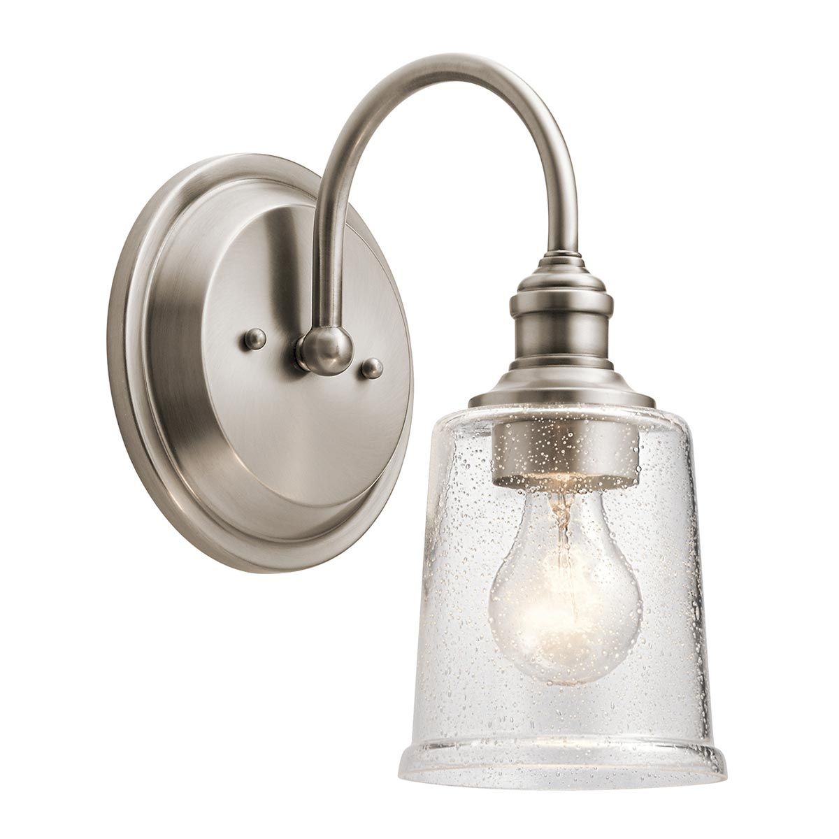 Waverly 1 Light Wall Light - Classic Pewter/Natural Brass IP20 E27