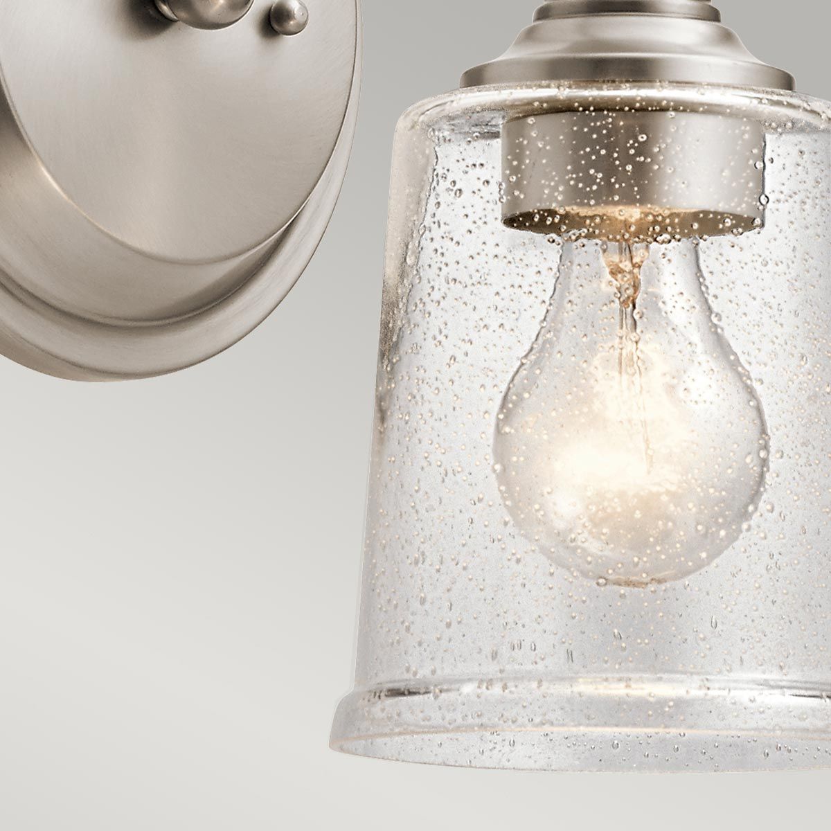 Waverly 1 Light Wall Light - Classic Pewter/Natural Brass IP20 E27