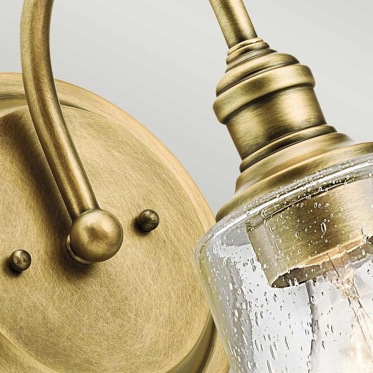 Waverly 1 Light Wall Light - Classic Pewter/Natural Brass IP20 E27