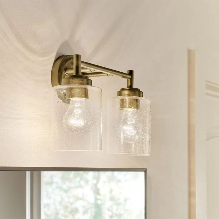Kichler Winslow 2 lt Wall Light - Natural Brass