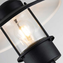 Klampenborg 1 Light Post Light - Black/Silver IP44 E27