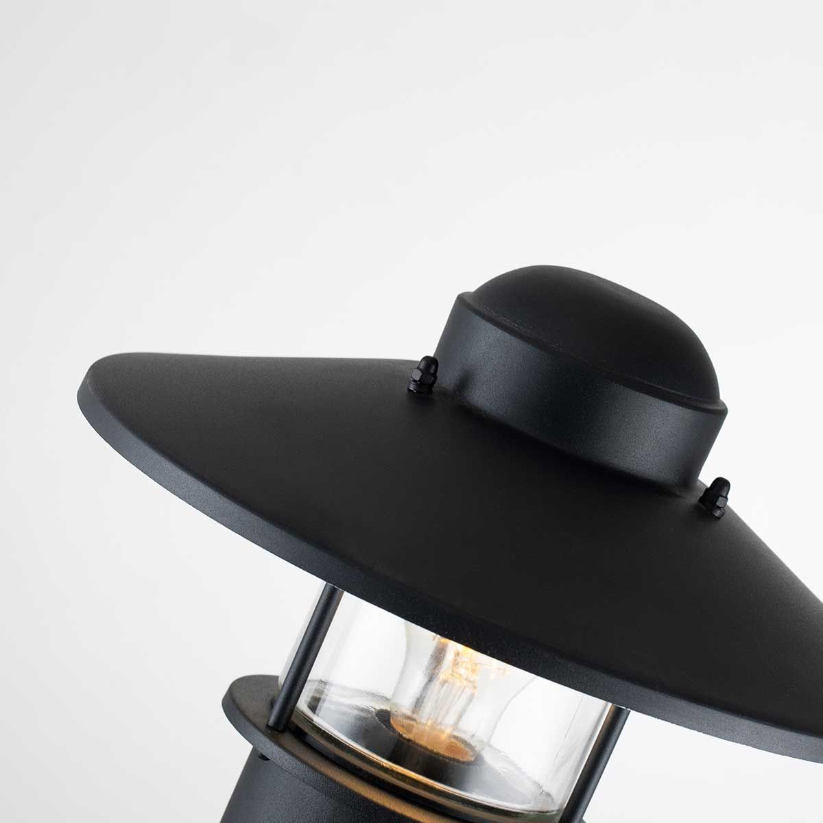Klampenborg 1 Light Post Light - Black/Silver IP44 E27