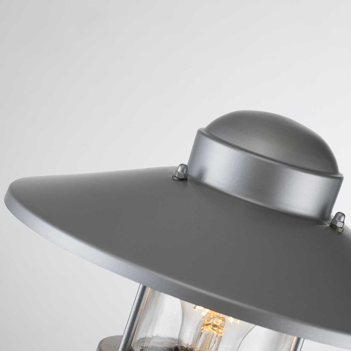 Klampenborg 1 Light Post Light - Black/Silver IP44 E27