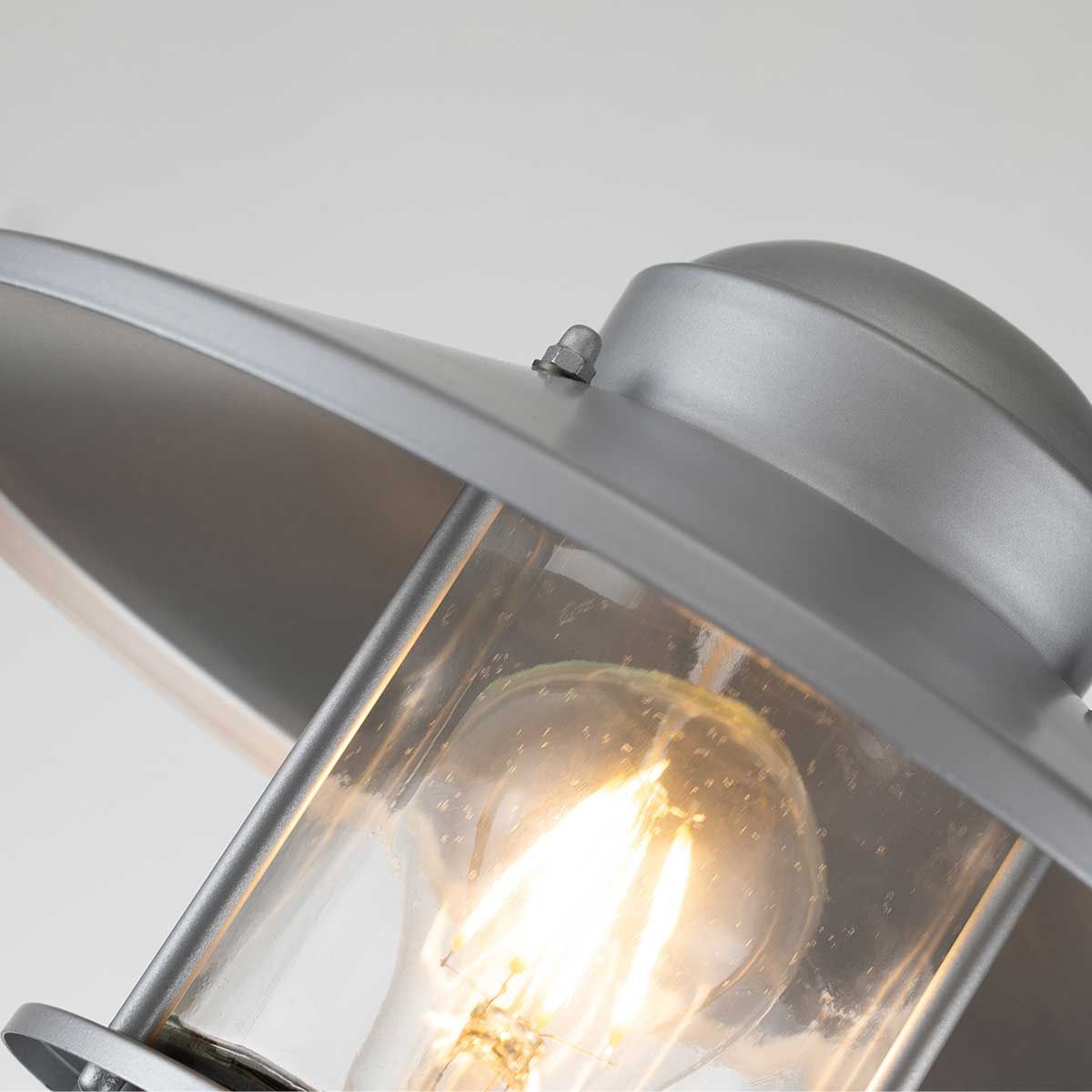 Klampenborg 1 Light Post Light - Black/Silver IP44 E27