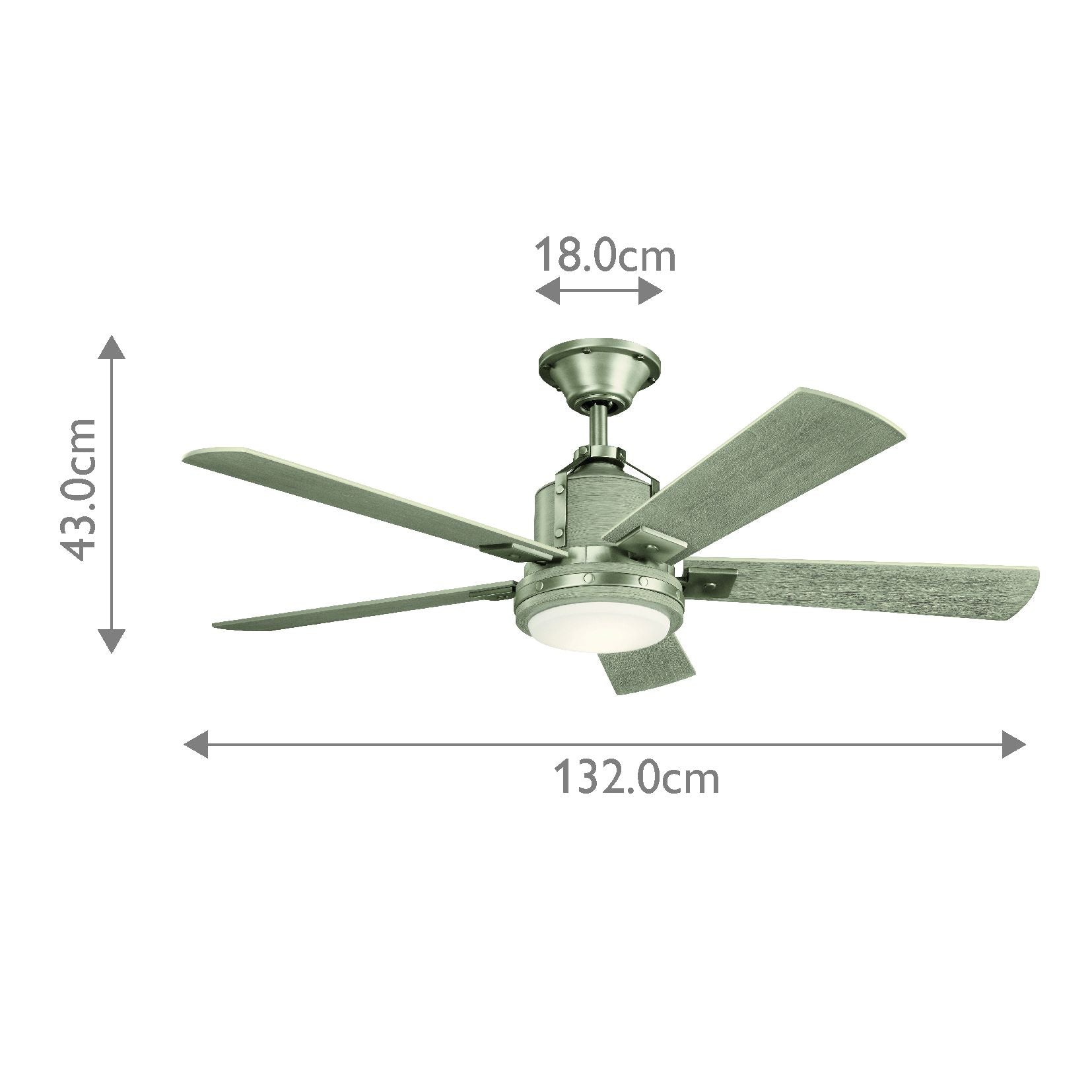 Colerne IP20 - 52in / 132cm Fan - Brushed Nickel