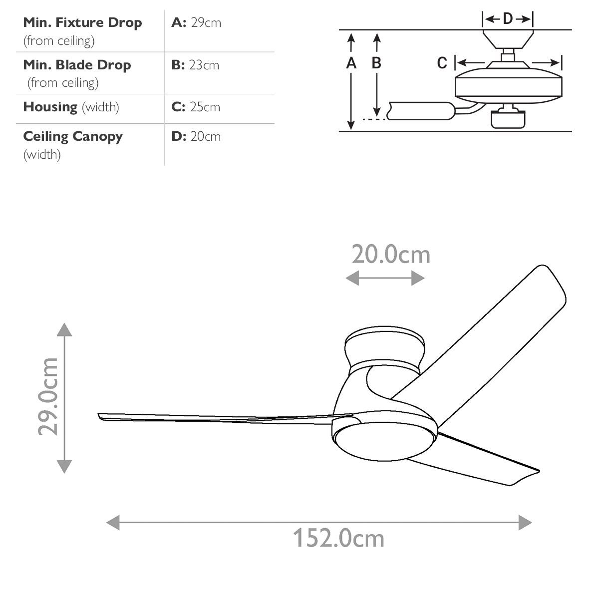 Eris - 60in / 152cm Fan - Brushed Nickel or Walnut