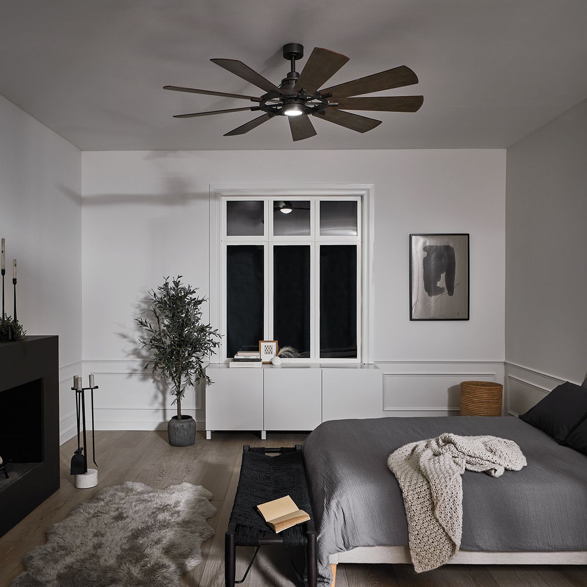 Gentry IP20 Fan - Weathered Zinc - Small and Large