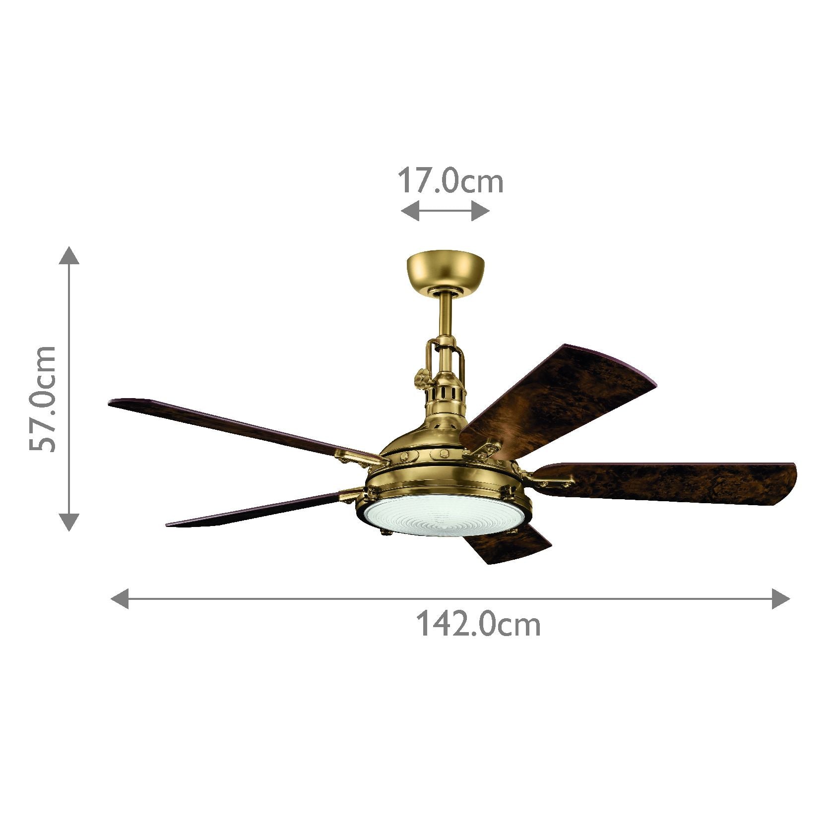 Hatteras Bay IP20 - 56in / 142cm Fan - Burnished Antique Brass