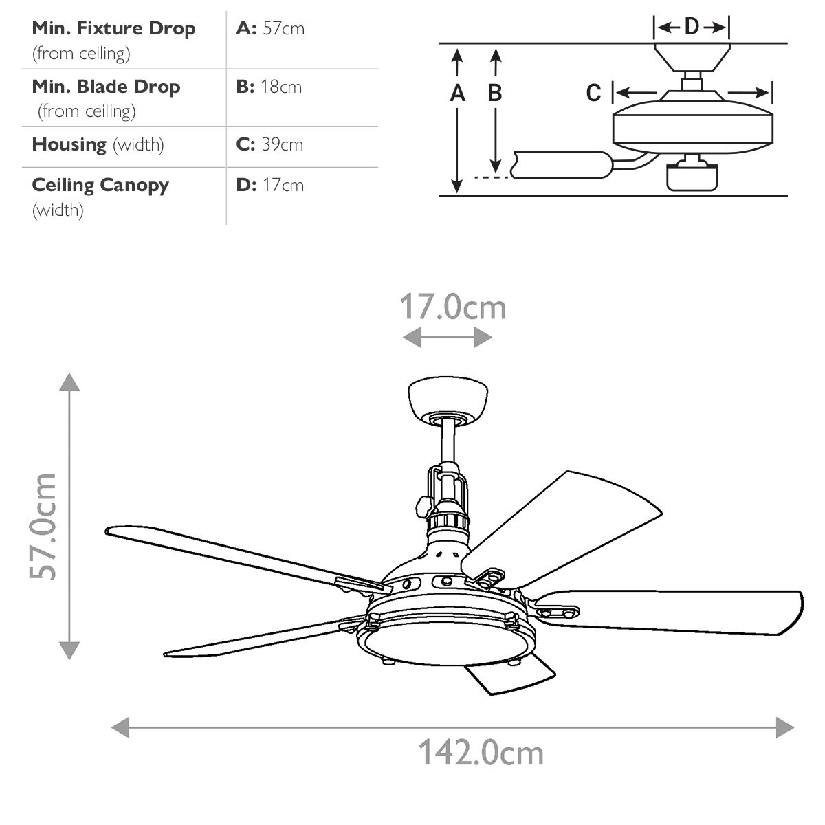 Hatteras Bay IP20 - 56in / 142cm Fan - Burnished Antique Brass