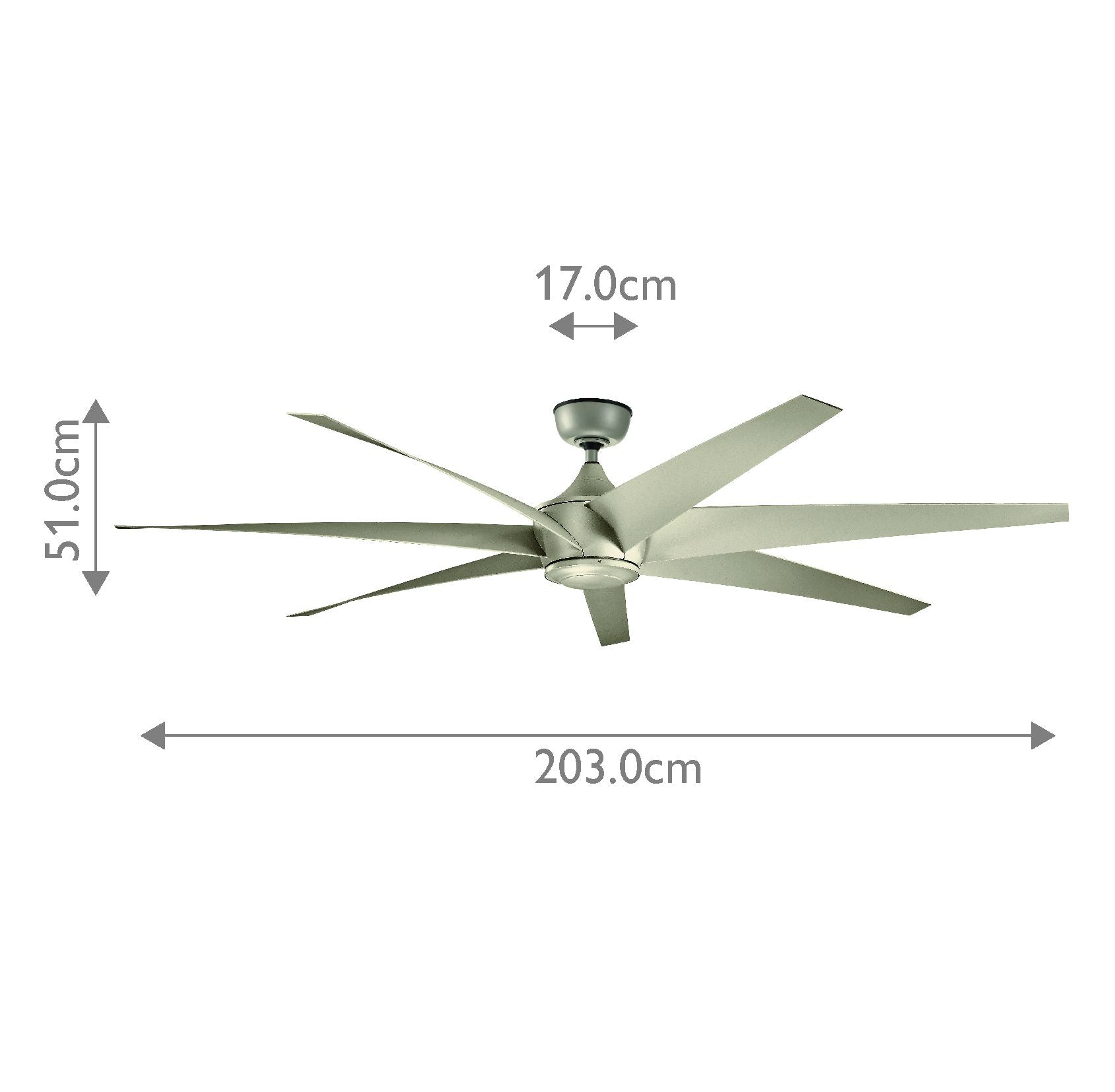 Lehr Fan IP44 - Antique Satin Silver - Small and Large