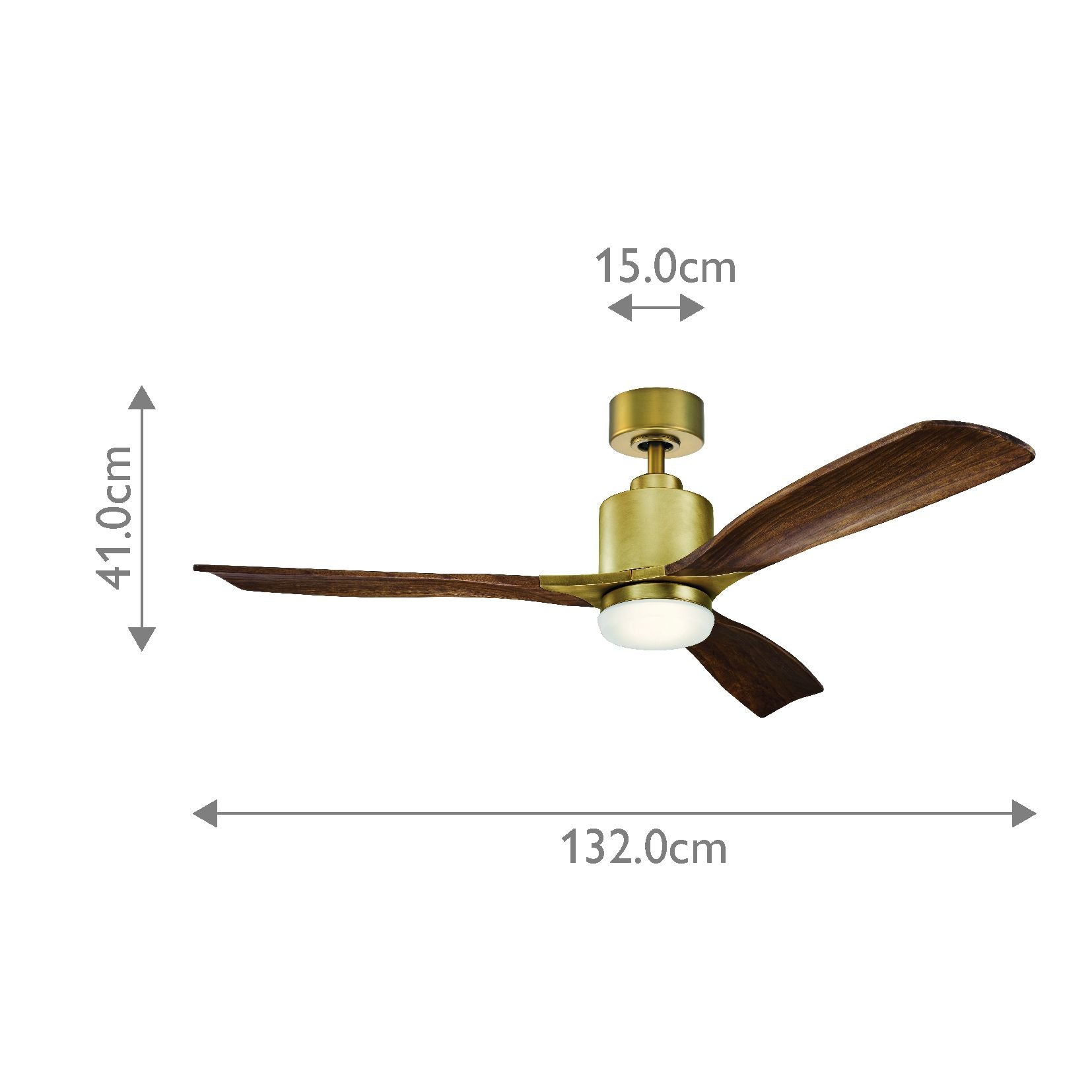 Ridley II IP20 - 52in / 132cm Fan - Natural Brass