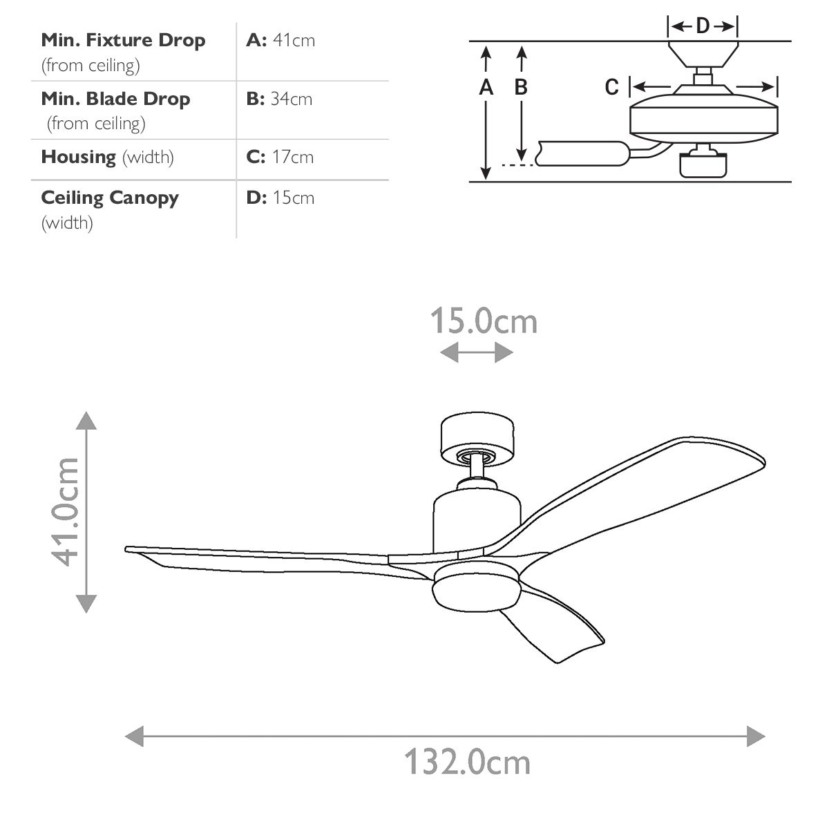 Ridley II IP20 - 52in / 132cm Fan - Natural Brass