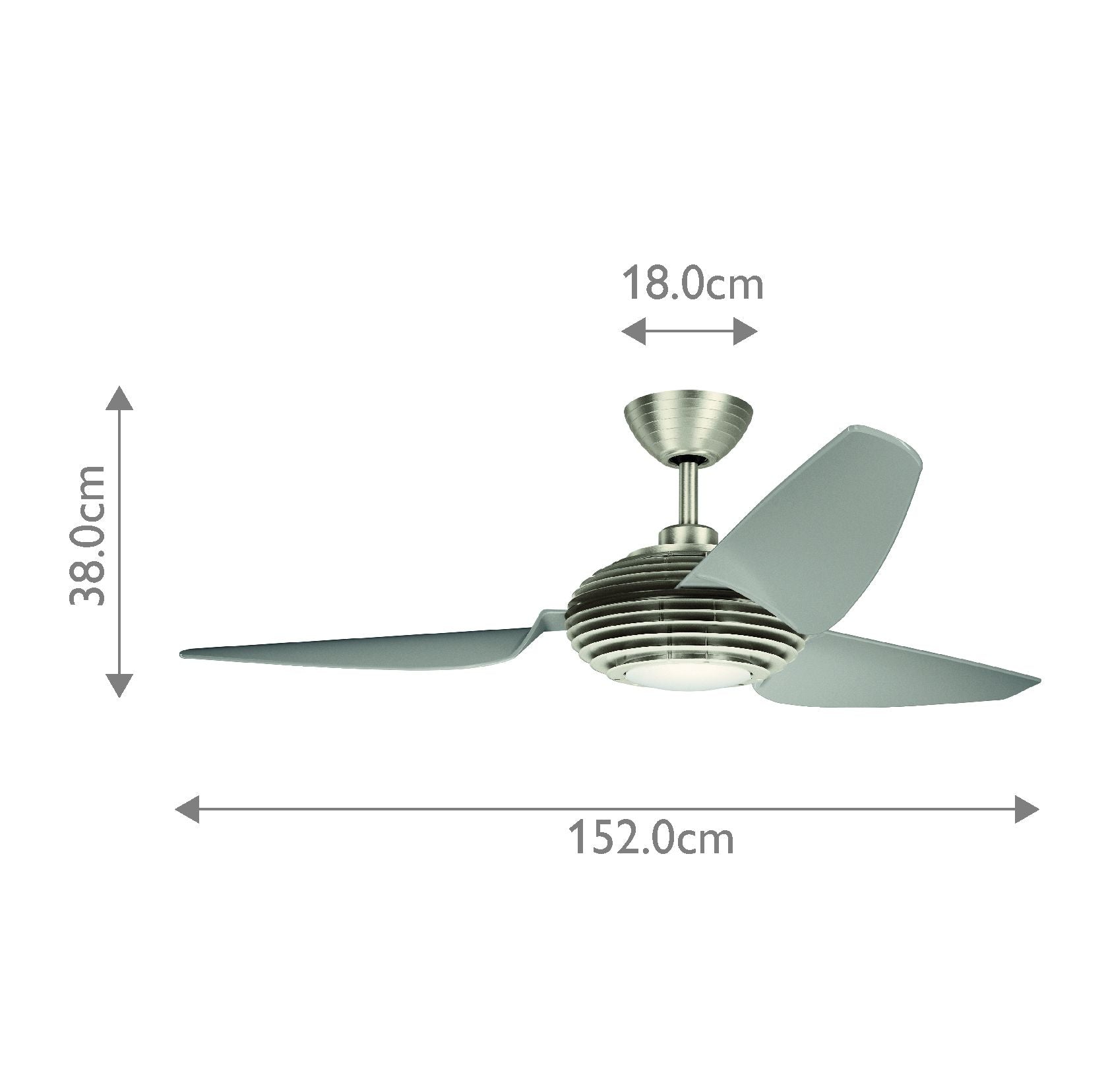 Voya IP20 - 60in / 152cm Fan - Brushed Stainless Steel